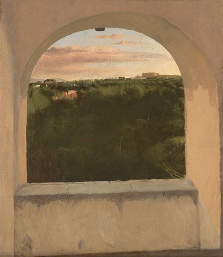 Edgar Degas, Paysage d'Italie vu par une lucarne, c. 1856-1859